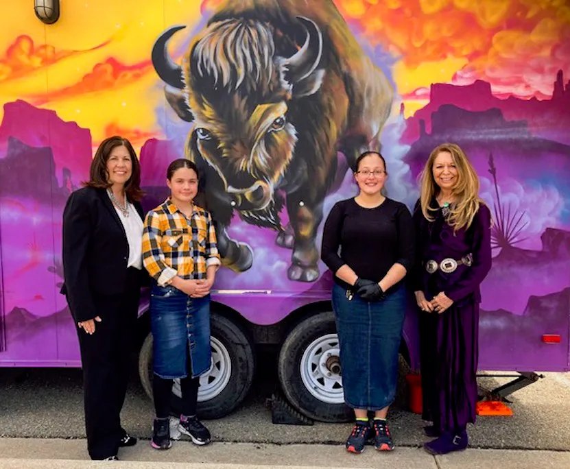 The Lazy Buffalo coffee truck with the team out front